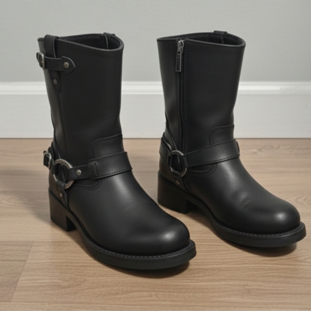 🏍️ Brand New Harley-Davidson Christa Leather Boots Never Worn Women's Sz 10💀👢